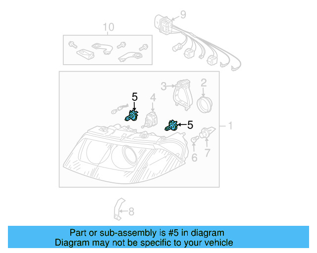 Rear Cap 3B0-941-607-A - View 8