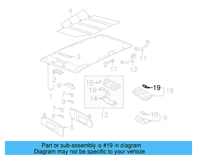Interior Lamp 3B0-947-291-B-95T - View 44