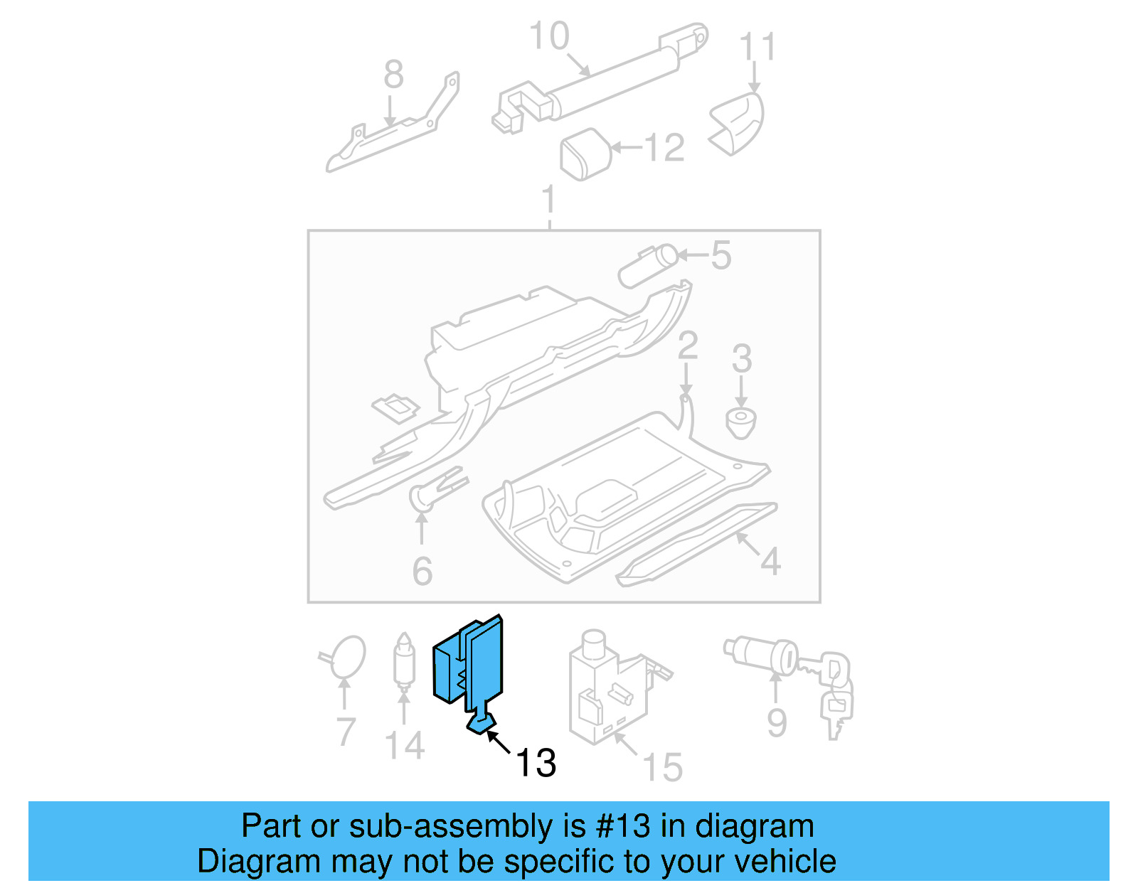 Glove Box Lamp 3B0-947-415-B - View 17