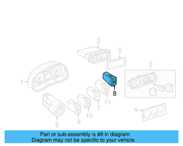 Hazard Switch 3B0-953-235-D-01C - View 8