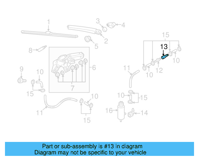 Washer Hose Elbow 3B0-955-665-C - View 153