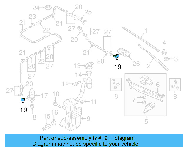 Washer Hose Elbow 3B0-955-665-C - View 50