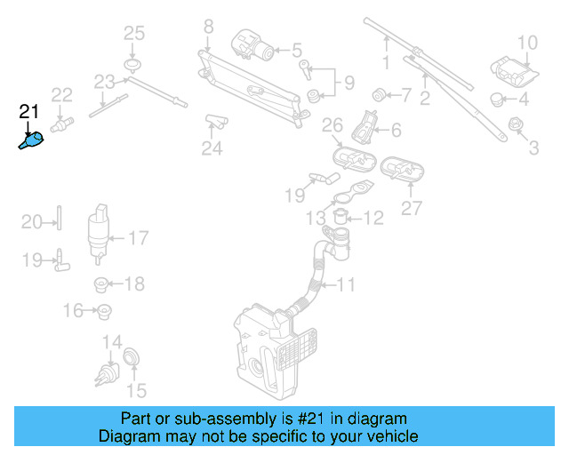 Washer Hose Elbow 3B0-955-665-C - View 33