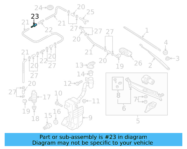 Windshield Washer Hose Connector 1J0-955-875-P