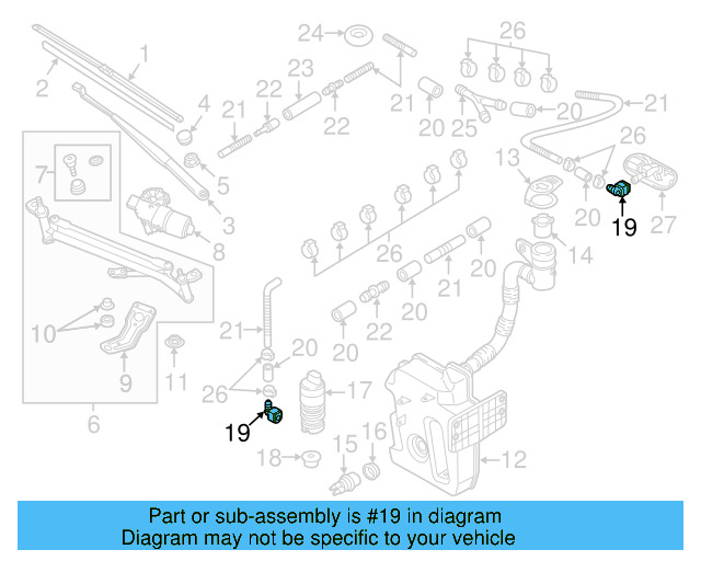 Washer Hose Elbow 3B0-955-665-C - View 27
