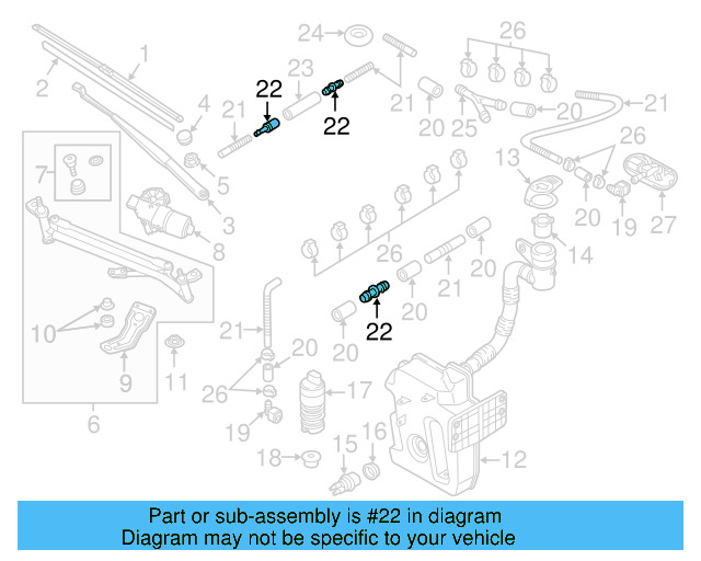Washer Hose Elbow 3B0-955-665-C - View 20
