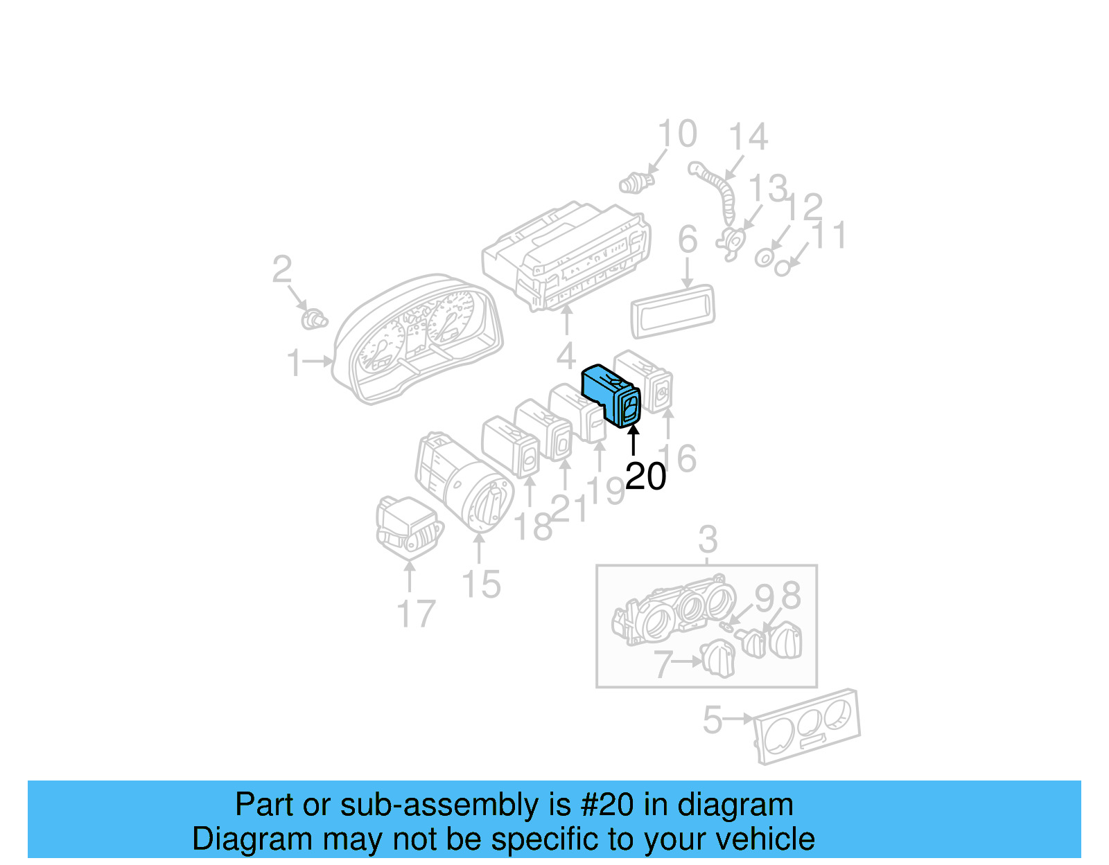 Seat Heat Switch 3B0-963-564-C-01C - View 9