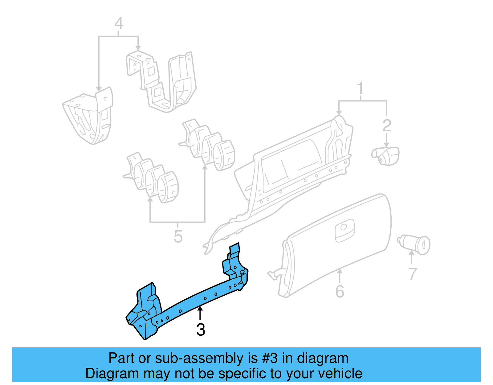 Glove Box Frame 3B1-880-812-01C - View 6