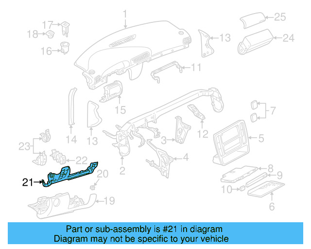 Knee Bolster Mount Bracket 3B1-880-603 - View 4