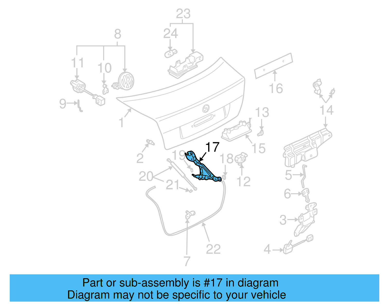 Deck Lid Hinge 3B5-827-302-B