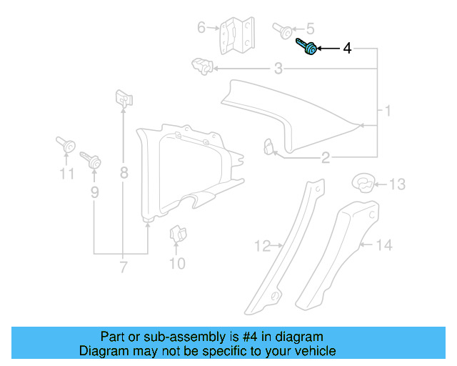 Upper Quarter Trim Clip 3B0-880-288-A - View 28