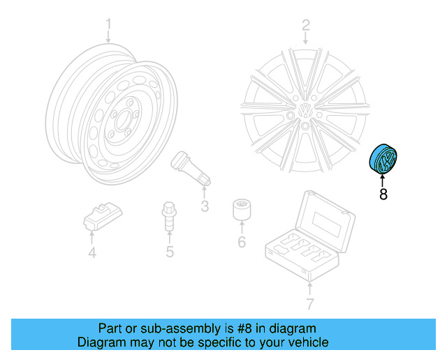 Alloy Wheel Center Cap 3B7-601-171-XRW - View 67