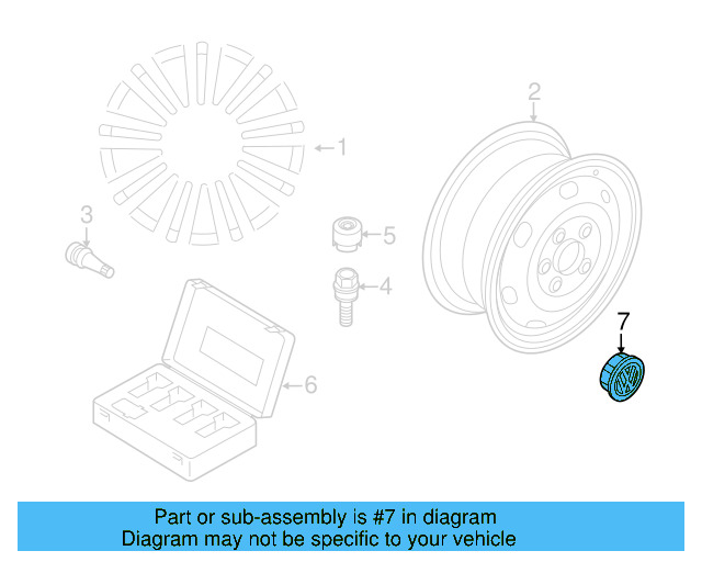 Alloy Wheel Center Cap 3B7-601-171-XRW - View 51