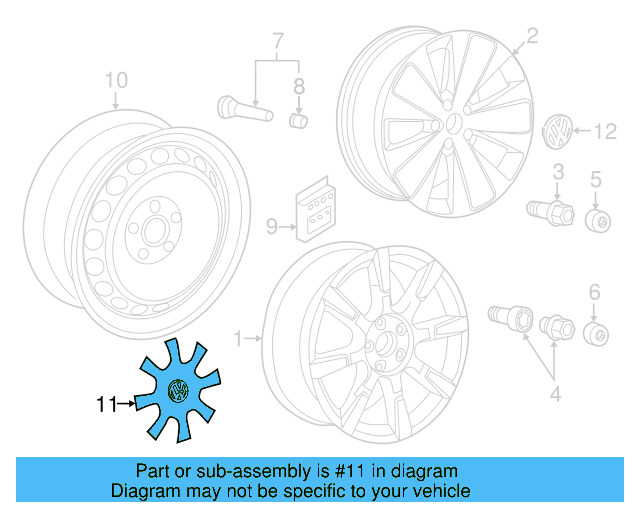 Alloy Wheel Center Cap 3B7-601-171-XRW - View 45