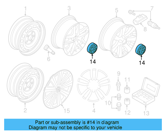 Alloy Wheel Center Cap 3B7-601-171-XRW - View 65