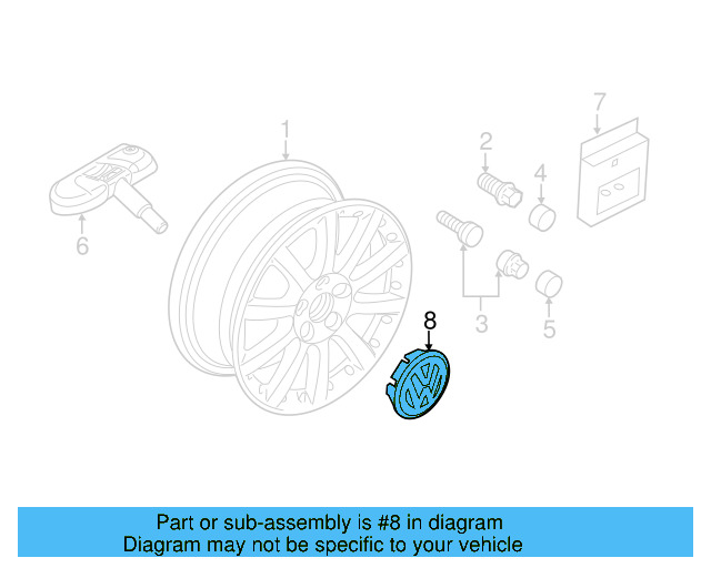 Alloy Wheel Center Cap 3B7-601-171-XRW - View 27