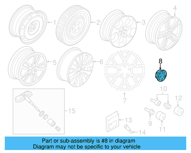 Alloy Wheel Center Cap 3B7-601-171-XRW - View 30