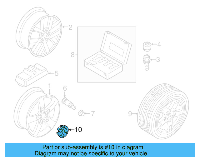 Alloy Wheel Center Cap 3B7-601-171-XRW - View 31