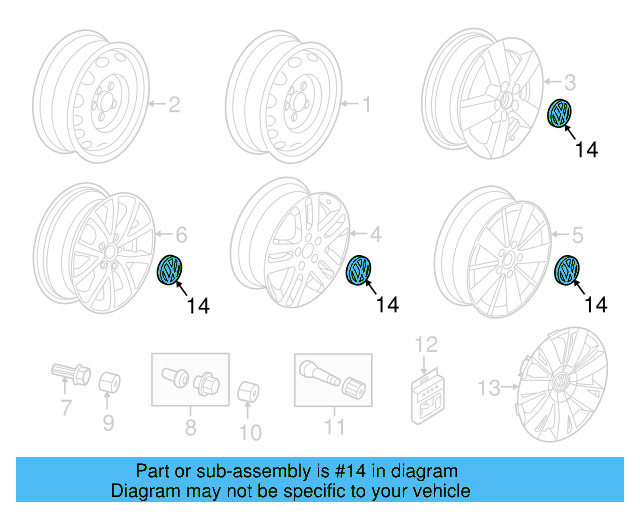 Alloy Wheel Center Cap 3B7-601-171-XRW - View 32