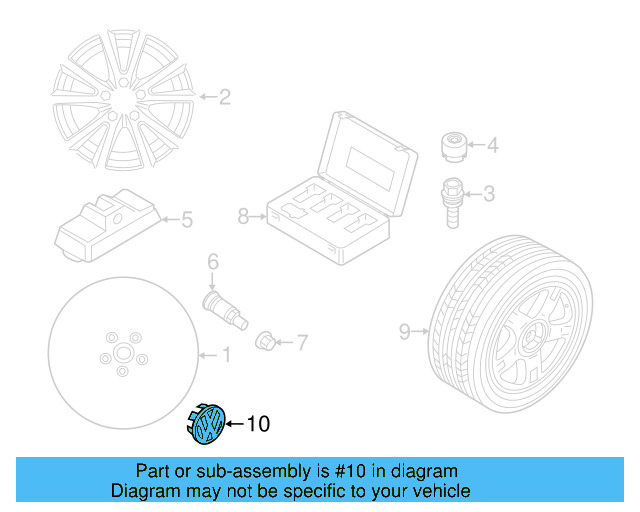 Alloy Wheel Center Cap 3B7-601-171-XRW - View 54
