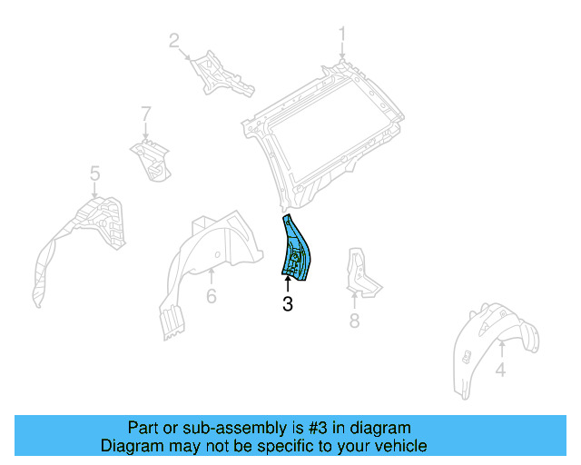 Inner Pillar Reinforcement 3B9-809-611-A - View 13