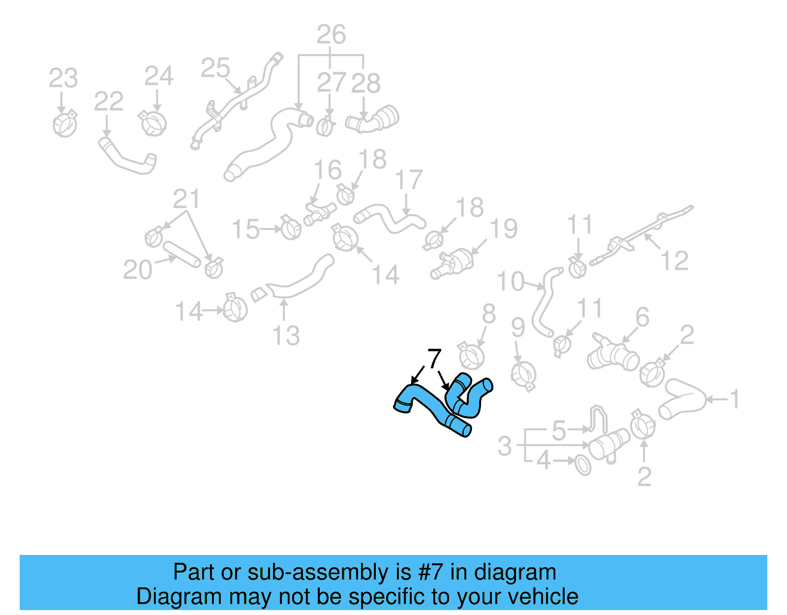Radiator Coolant Hose 3C0-121-049-J