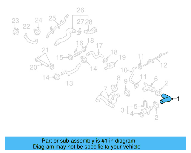 Upper Hose 3C0-121-101-AE - View 8