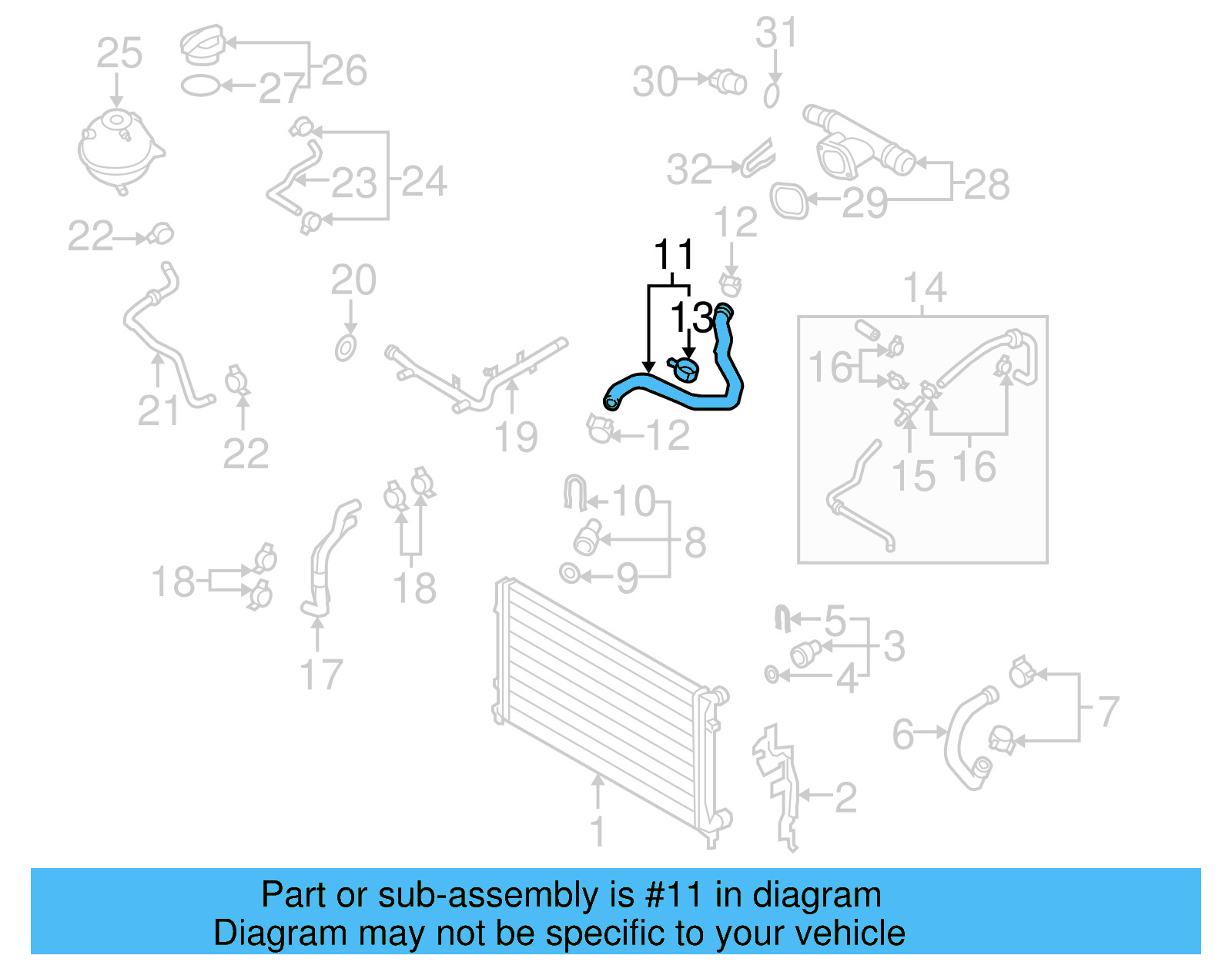 Lower Hose 3C0-122-051-AT - View 6
