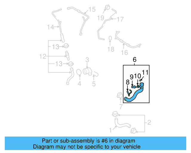 Outlet Hose 3C0-122-051-BD - View 4