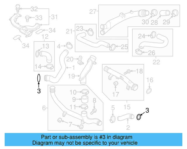 Pressure Hose Front Seal 3C0-145-117-F - View 24