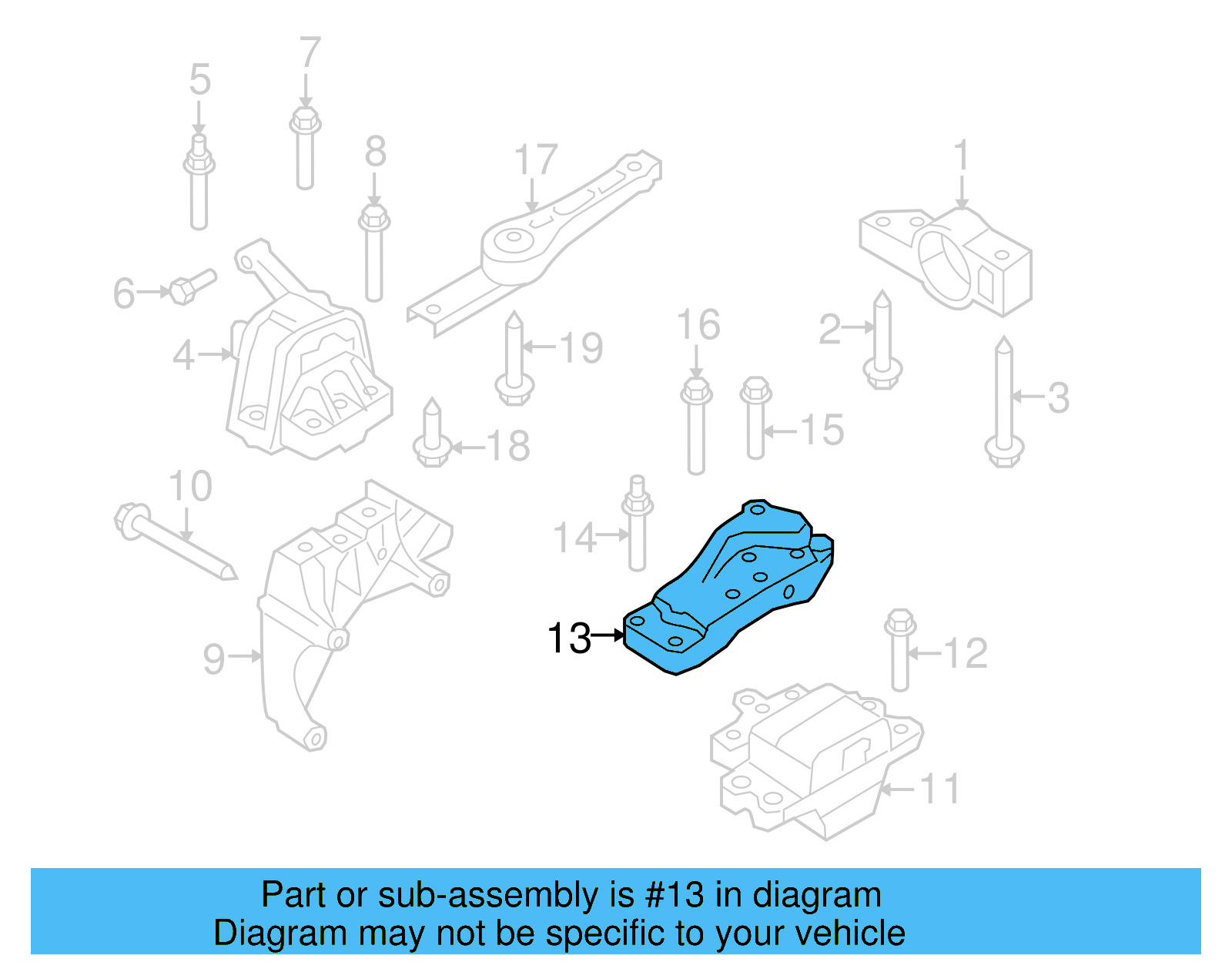 Trans Mount Bracket 3C0-199-117-J - View 8