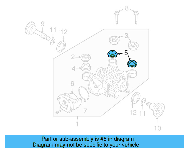 Differential Assembly Upper Bushing 3C0-599-438-D - View 4