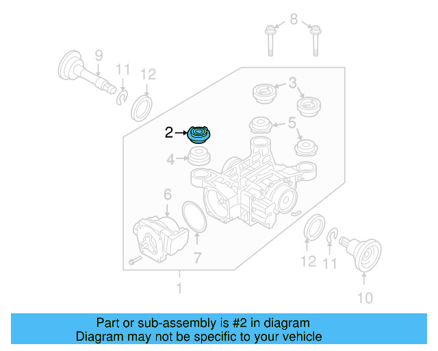 Differential Assembly Upper Bushing 3C0-599-438-D - View 5