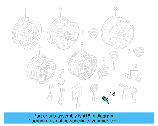 Wheel Bolt Cap 3C0-601-173-A-9B9 - View 24