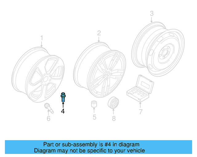 Wheel Bolt Cap 3C0-601-173-A-9B9 - View 54