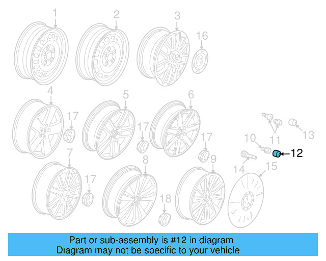 Wheel Bolt Cap 3C0-601-173-A-9B9 - View 29
