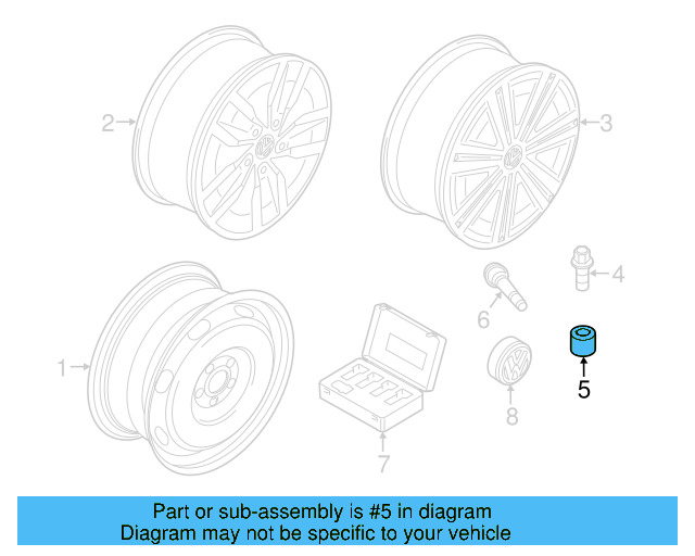 Wheel Bolt Cap 3C0-601-173-A-9B9 - View 30