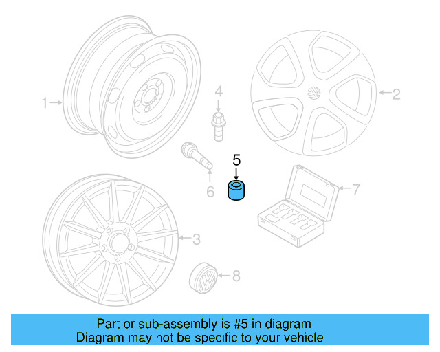 Wheel Bolt Cap 3C0-601-173-A-9B9 - View 31