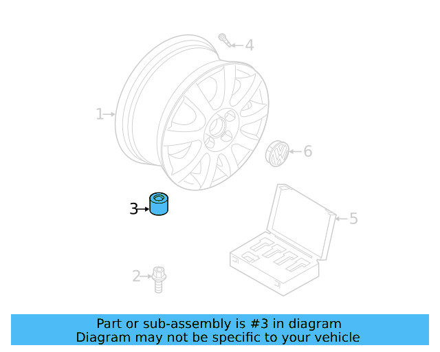 Wheel Bolt Cap 3C0-601-173-A-9B9 - View 48