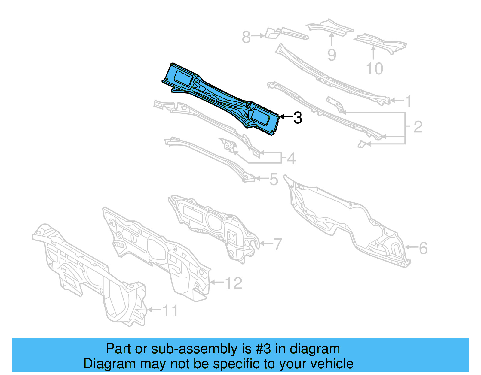 Cowl Panel 3C0-805-422 - View 6