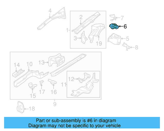 Strut Tower Reinforcement 3C0-809-072