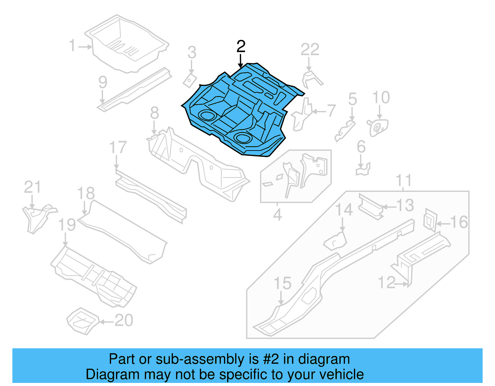 Center Floor Pan 3C0-813-115-B