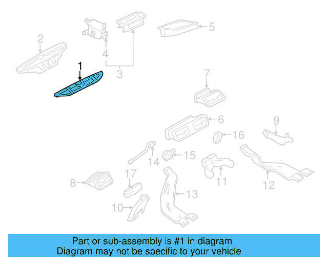 Defroster Grille 3C0-819-153-B-1QB - View 8