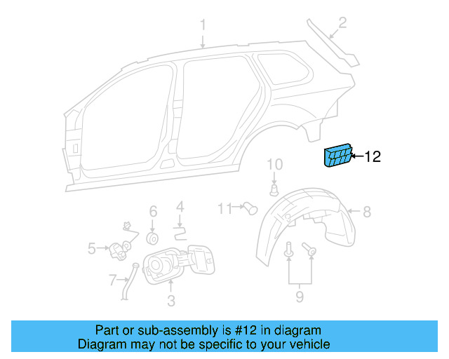 Quarter Panel Air Vent Grille 3C0-819-465 - View 39