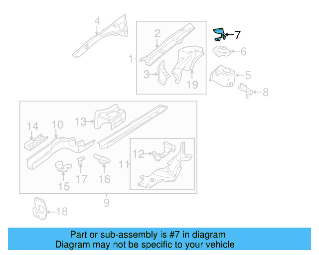 Strut Mount 3C0-823-401-A - View 3