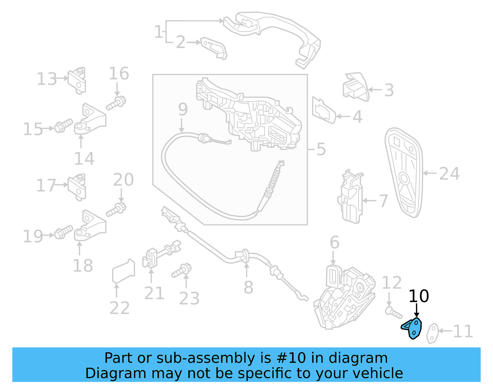 Door Lock Striker Plate 3C0-837-033-C - View 24
