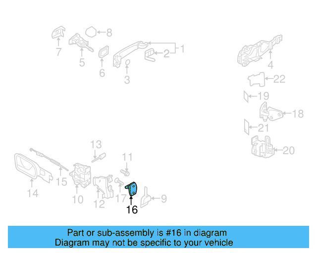 Door Lock Striker Pin 3C0-837-033 - View 5