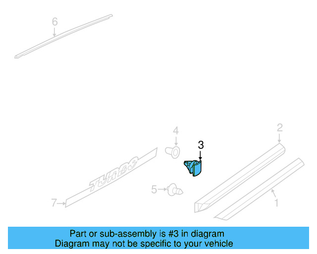 Wheel Opening Molding Retainer Clip 3C0-853-585 - View 50