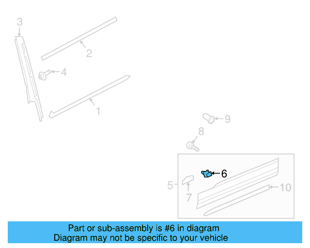 Wheel Opening Molding Retainer Clip 3C0-853-585 - View 54