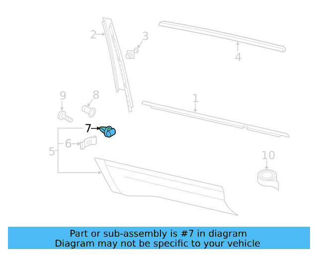 Wheel Opening Molding Retainer Clip 3C0-853-585 - View 18